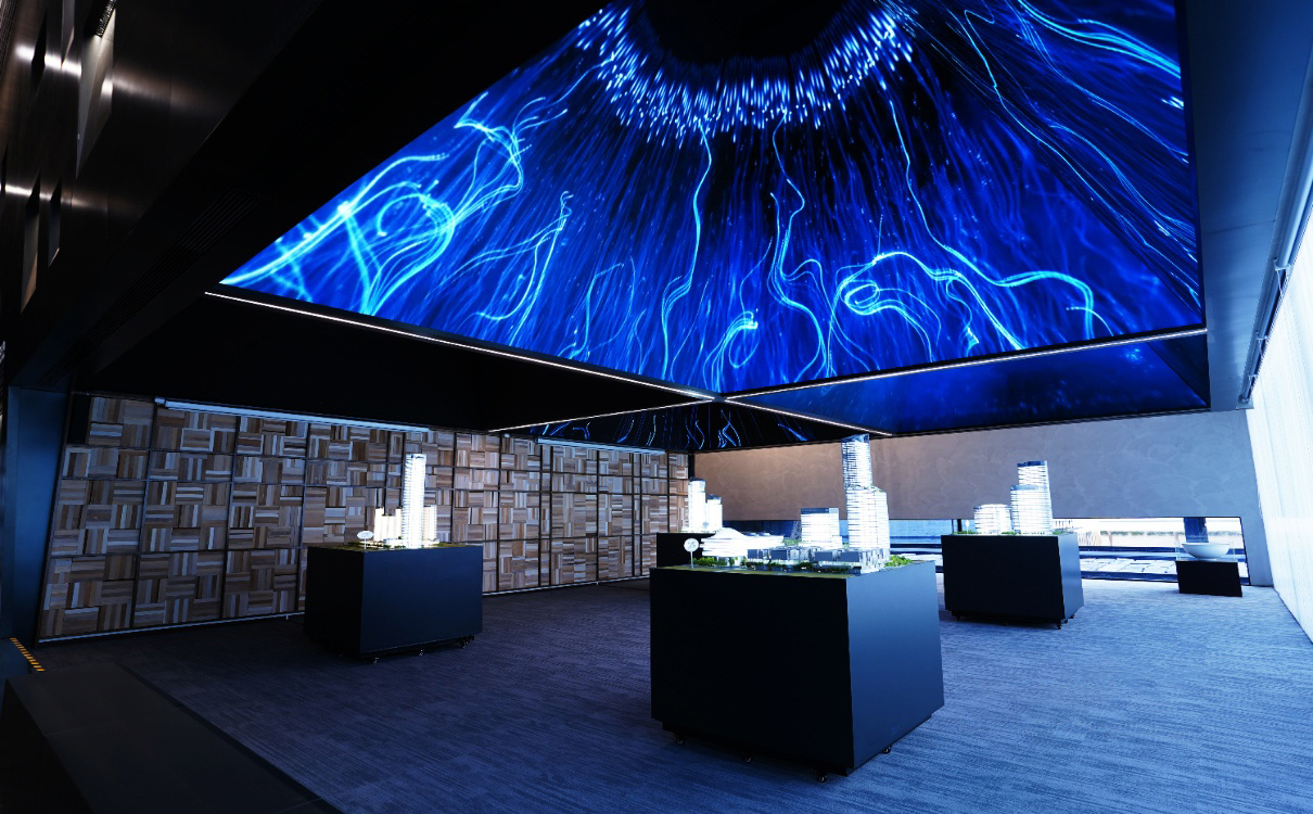 丽江湾超等总部基地城市展厅蓝色穹顶城市模型展区