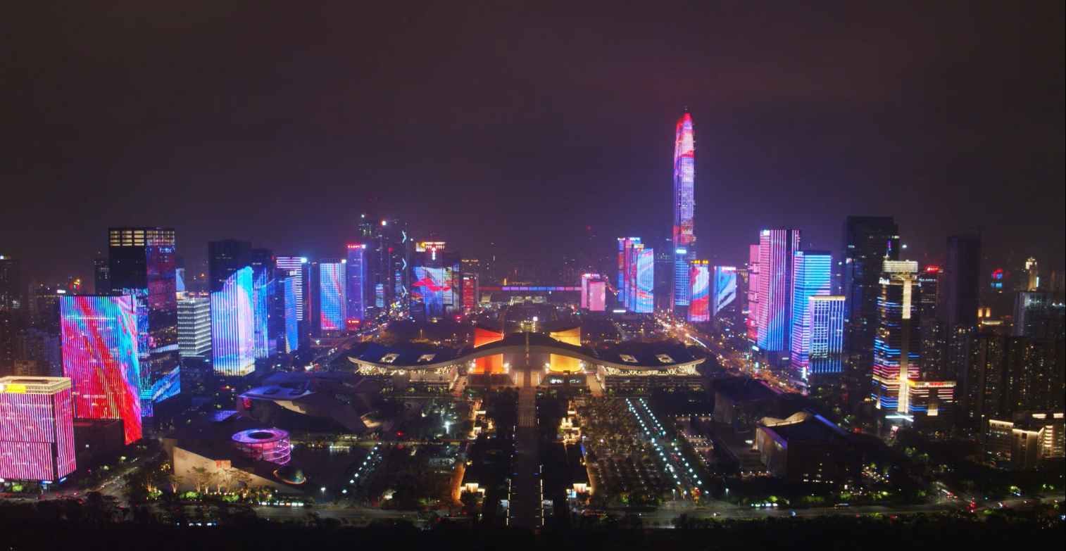丽江福田中心区城市灯光秀夜景主视觉